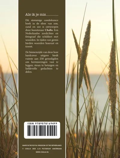 Als ik je mis condoleance boek