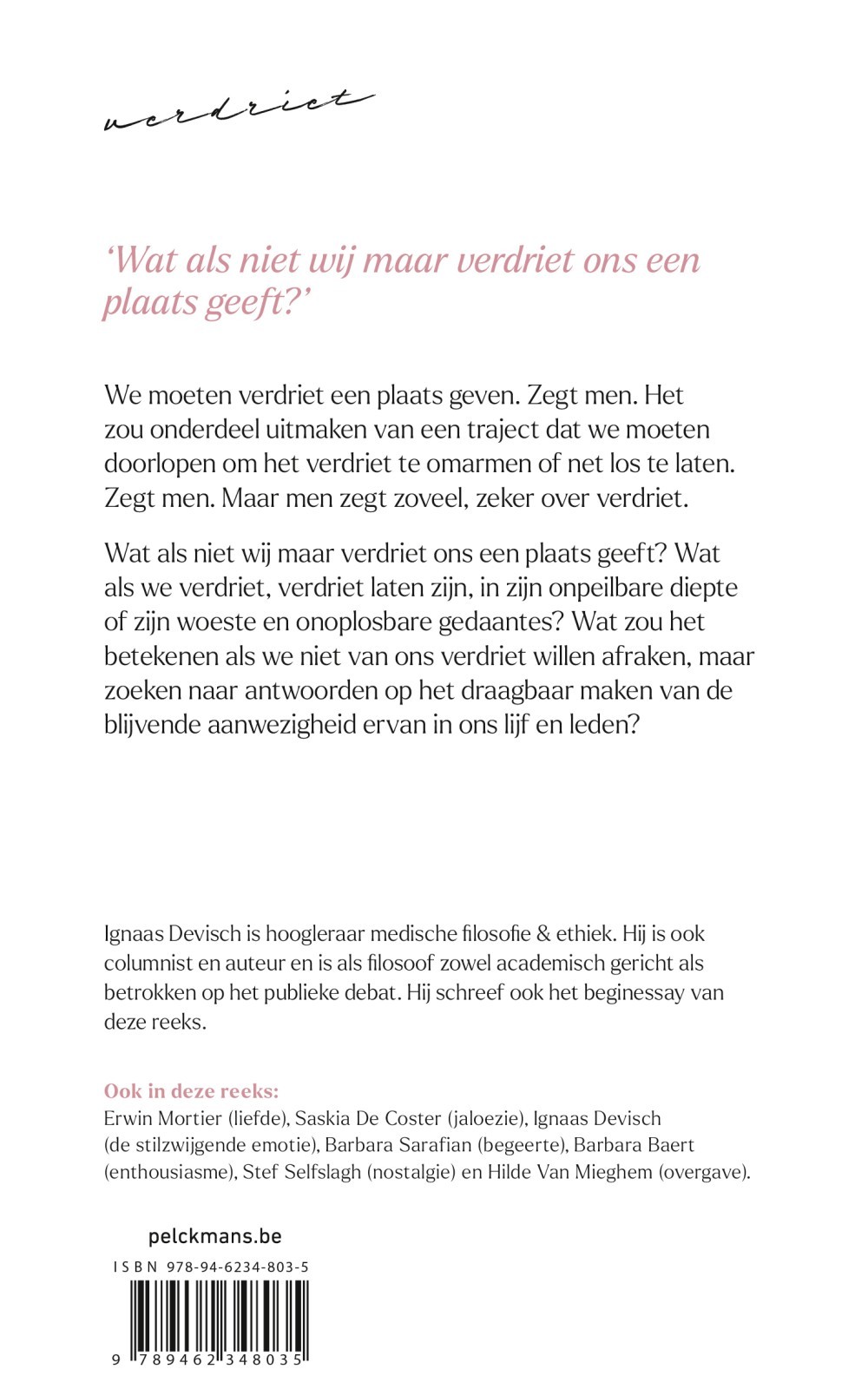 Een kleine filosofie van grote emoties: Verdriet