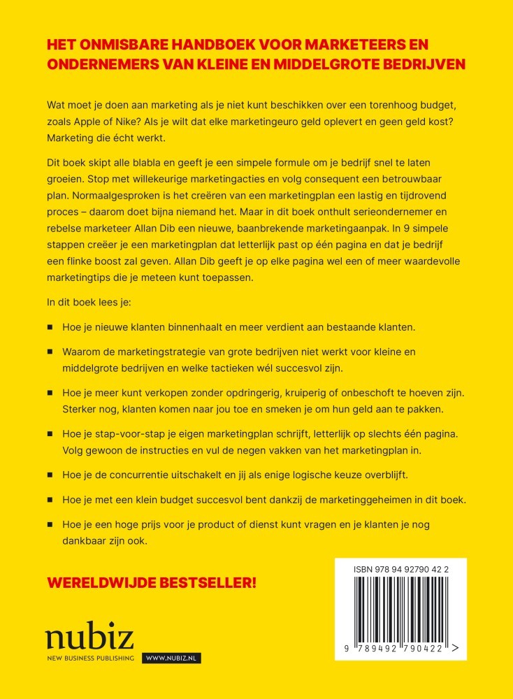 Een marketingplan van 1 pagina