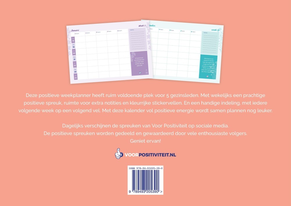 Familieplanner positieve spreuken 2027