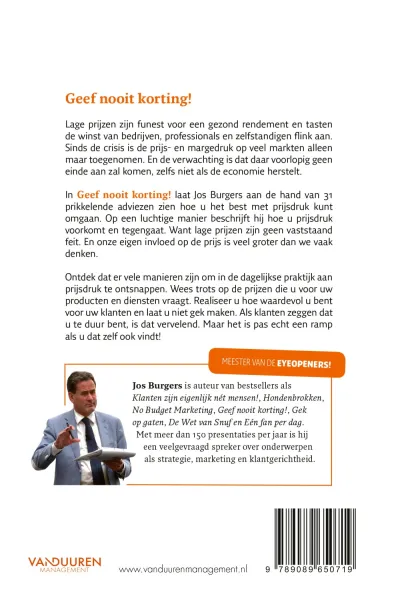 Geef nooit korting!