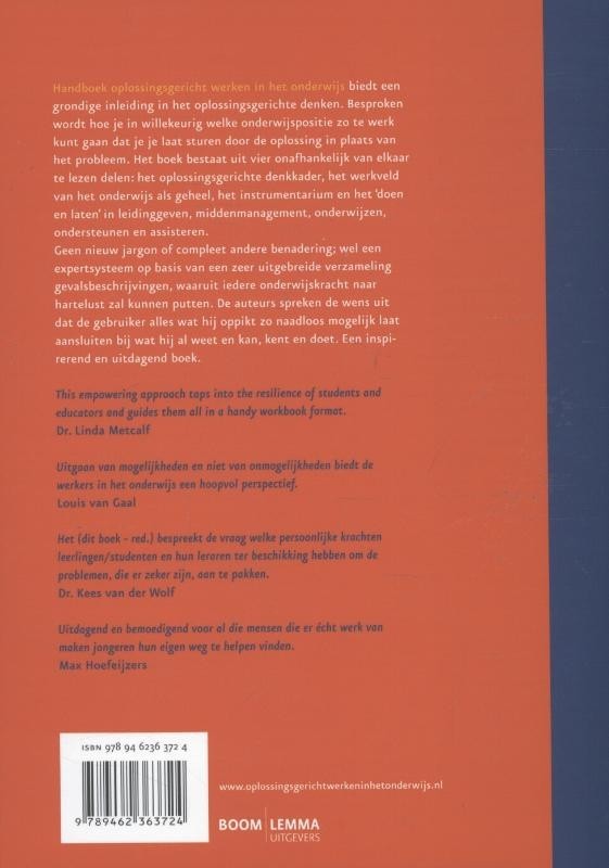 Handboek oplossingsgericht werken in het onderwijs