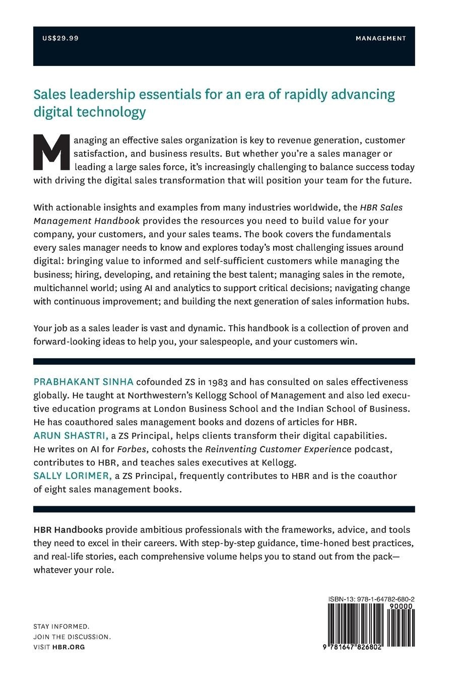 Harvard Business Review Sales Management Handbook