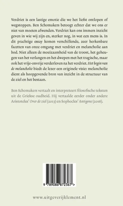 Het begin van de melancholie