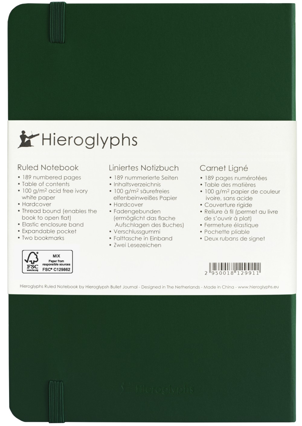 Hieroglyphs Notitieboek - A5 Gelinieerd - Groen