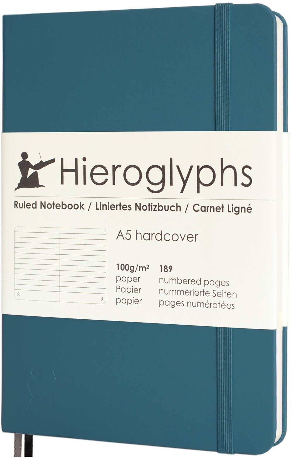 Hieroglyphs Notitieboek - A5 Gelinieerd - Petrol Blue