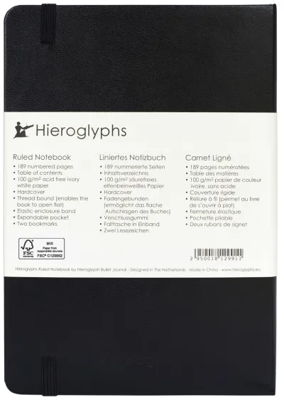 Hieroglyphs Notitieboek - A5 Gelinieerd - Zwart