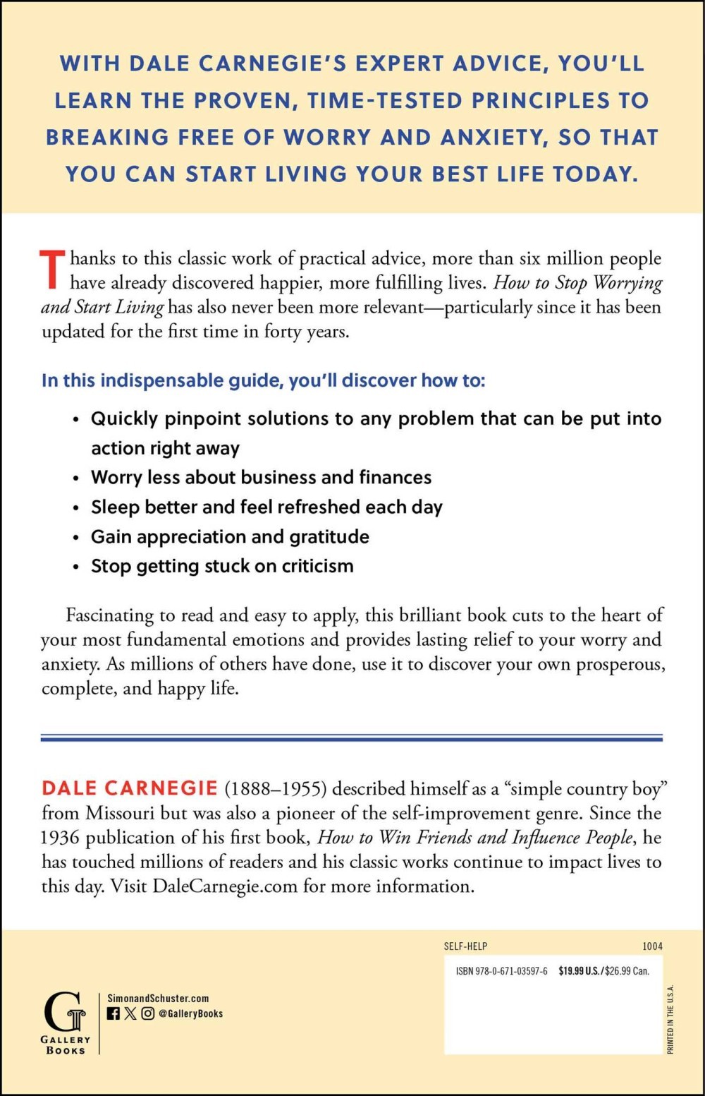 How to Stop Worrying and Start Living