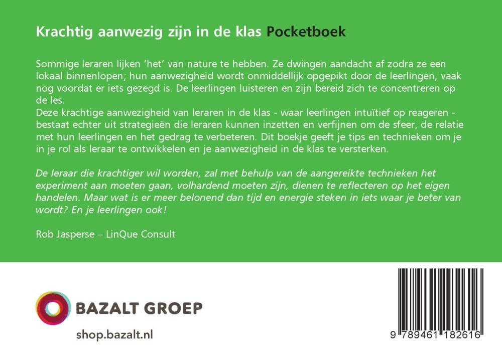 Krachtig aanwezig zijn in de klas pocketboek
