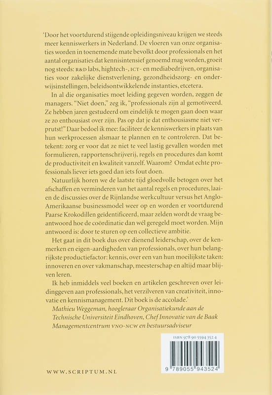 Leidinggeven aan professionals? Niet doen!