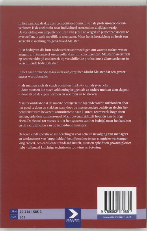 Maak waar wat je zegt