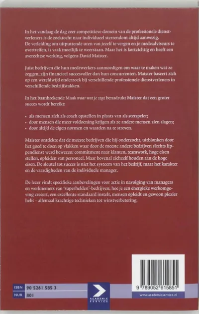 Maak waar wat je zegt