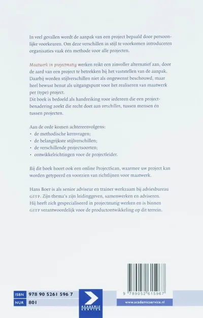 Maatwerk in projectmatig werken