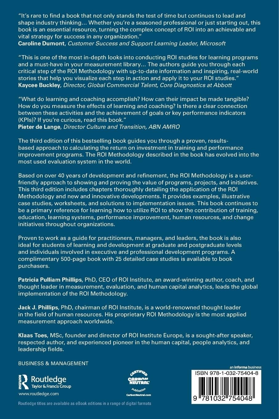 Return on Investment in Training and Performance Improvement Programs