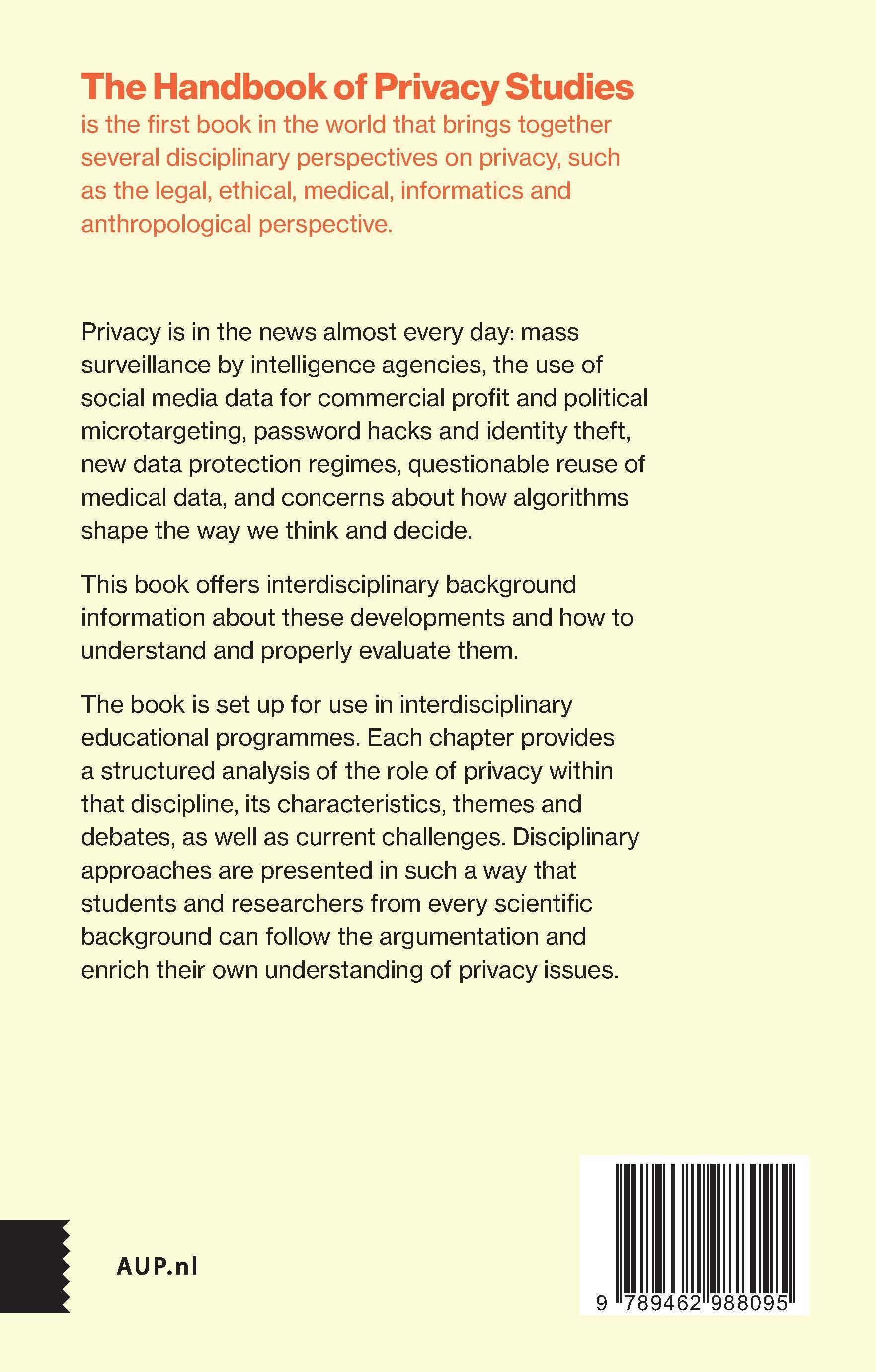 The Handbook of Privacy Studies