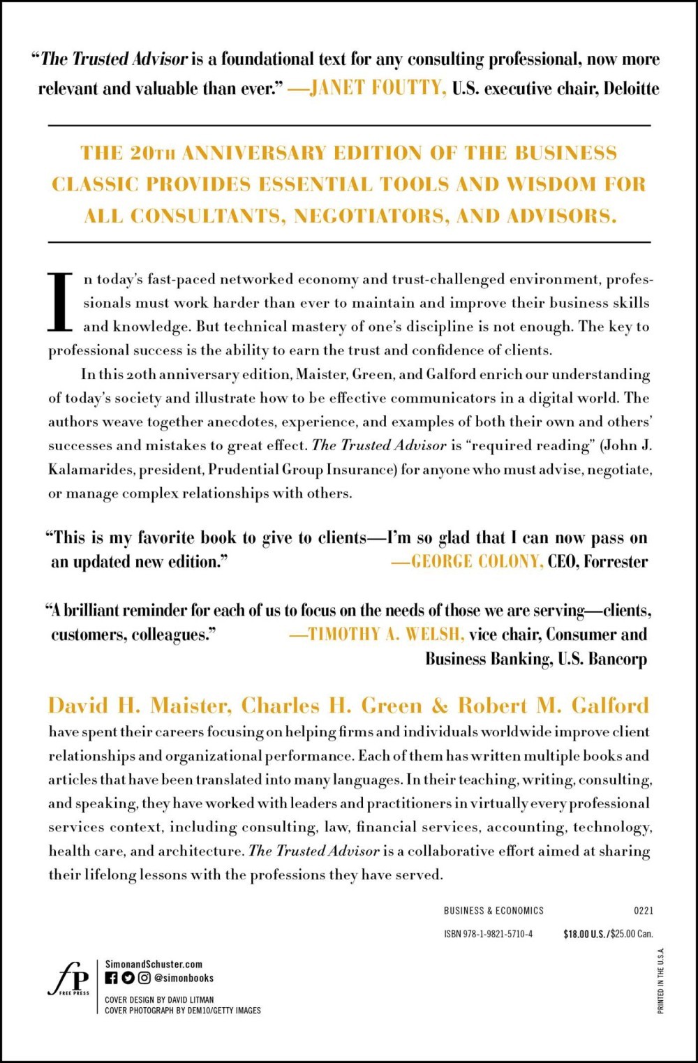 The Trusted Advisor: 20th Anniversary Edition