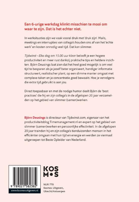 Tijdwinst-Elke dag om 15.00 uur klaar