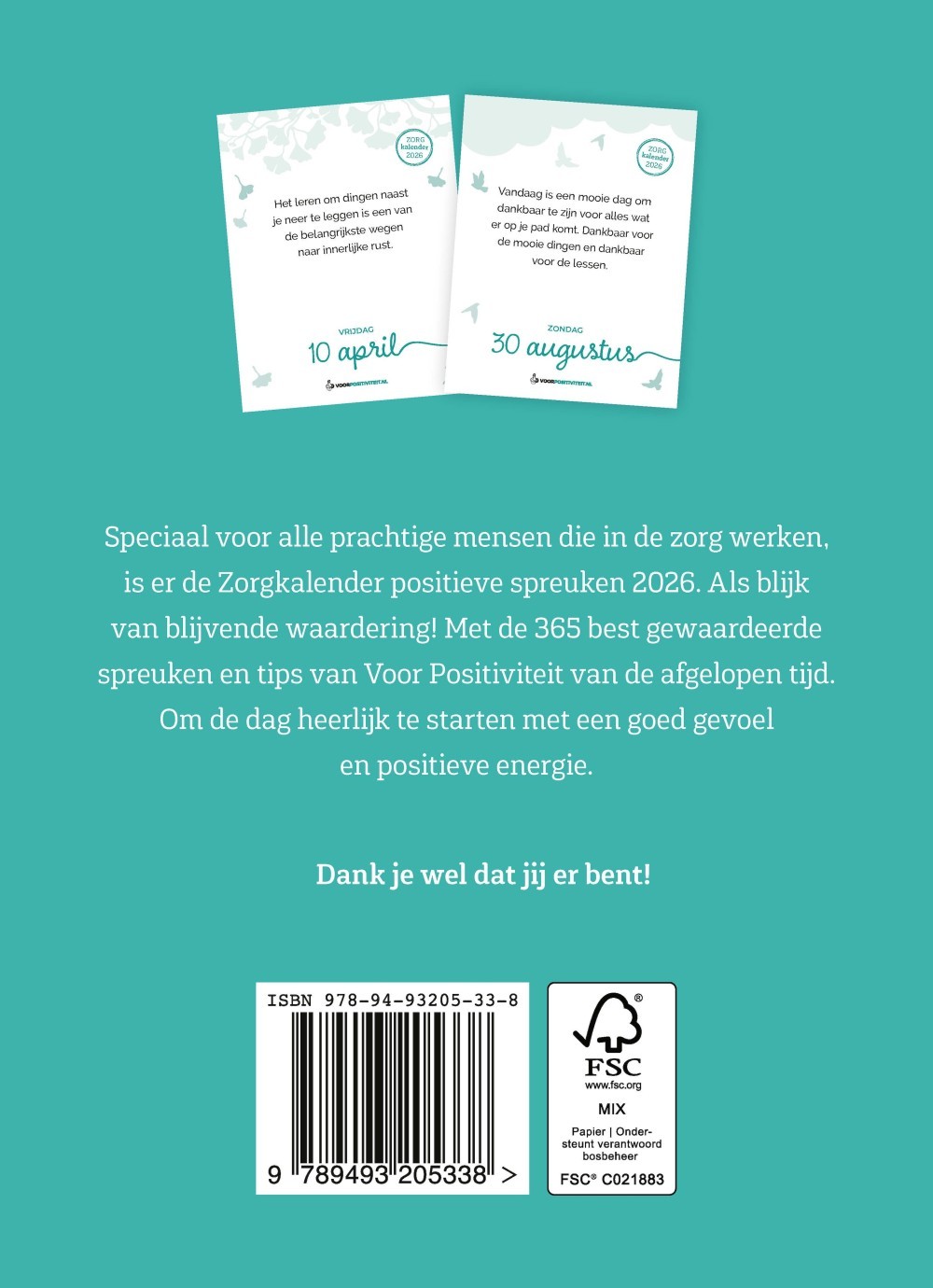 Zorgkalender positieve spreuken 2026